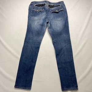 Ekz Jr Women's Jeans 13 Blue Denim Cotton Stretch Hipster 5-Pockets Skinny Leg